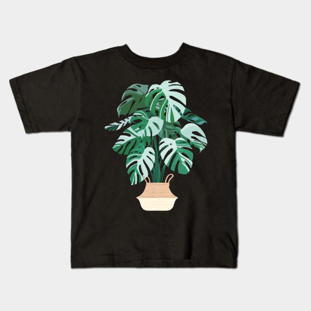 Monstera deliciosa variegata Kids T-Shirt by ikerpazstudio